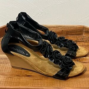 Patrizia Black Harlequin Wedges